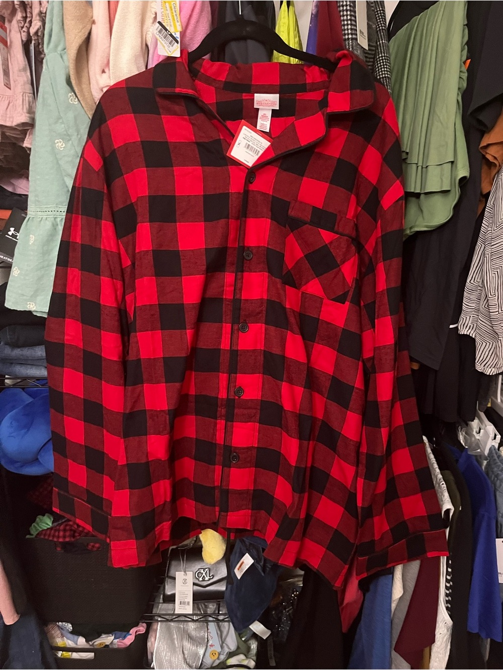 Wondershop Red and Black Buffalo Plaid Pajama Shirt
